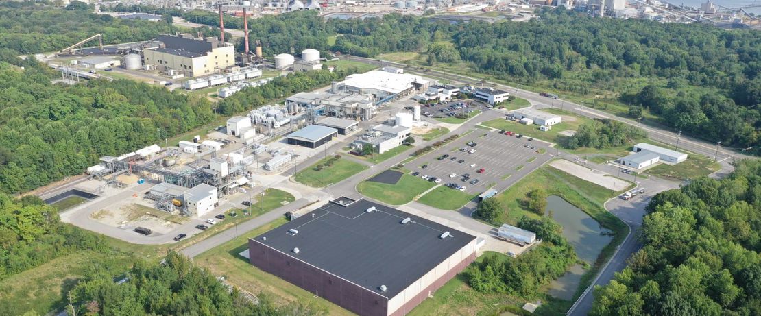 Aerial view of the Evonik site in Hopewell, VA.
